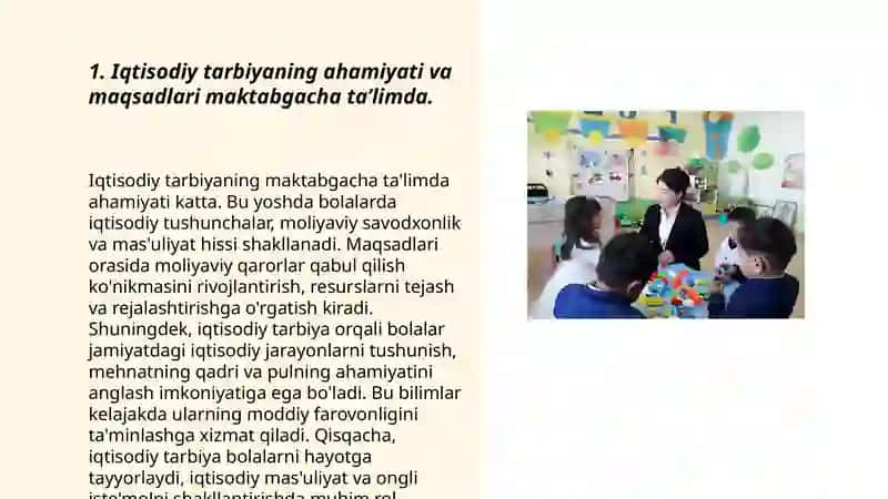 Maktabgacha taʼlim muassasalarida iqtisodiy tarbiyani tashkil etish 3