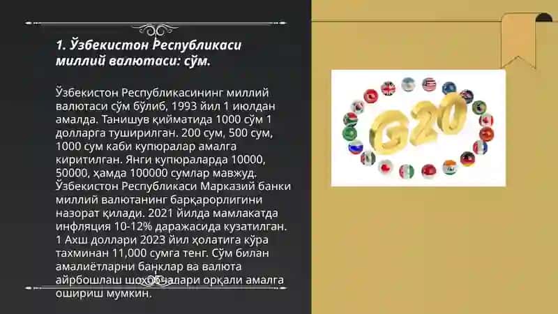 Òzbekiston Respublikasi pul tizimi va uning elementlari 3