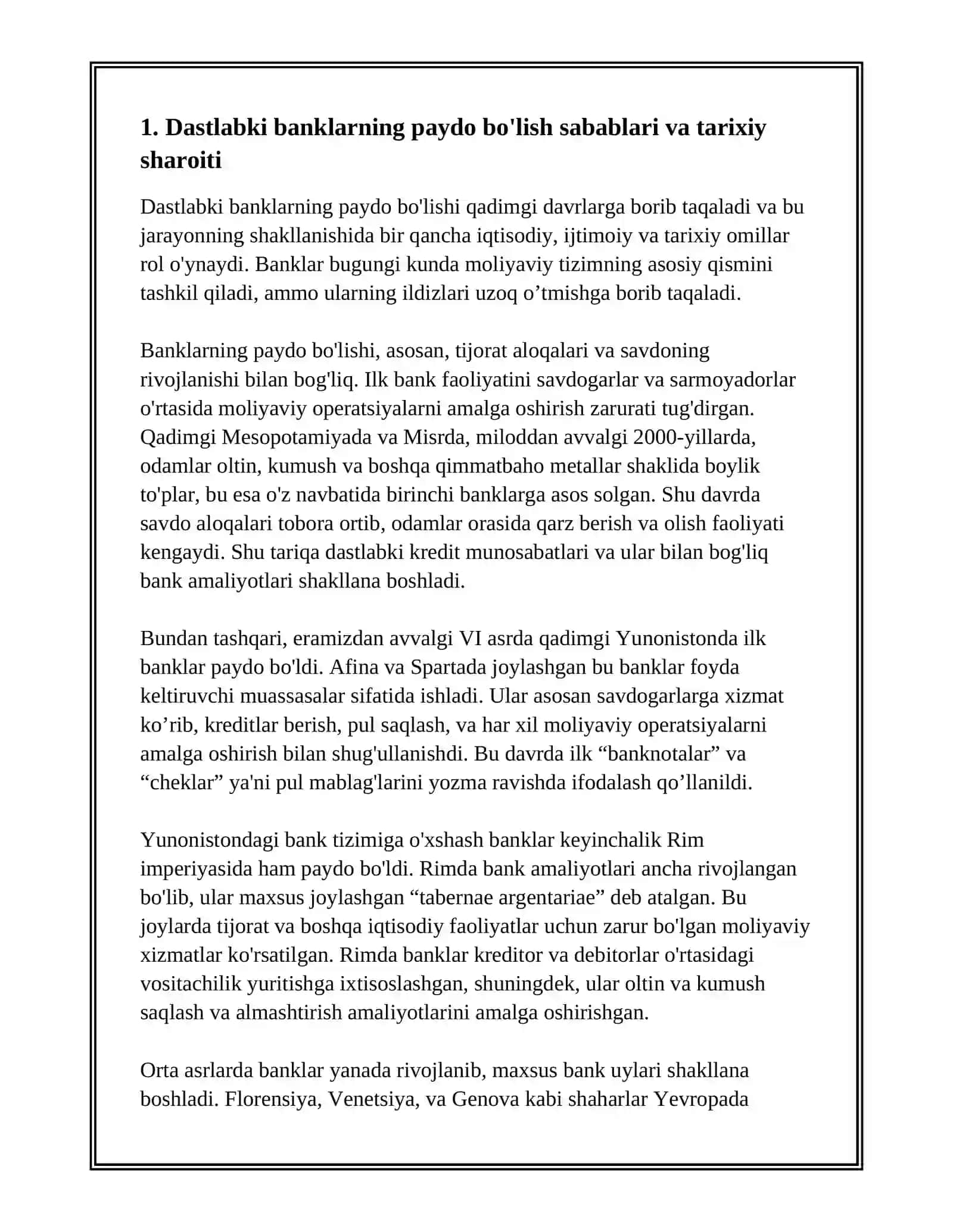 DASTLABKI BANKNING PAYDO BOLISHI VA UNING OPERATSIYALARI 3