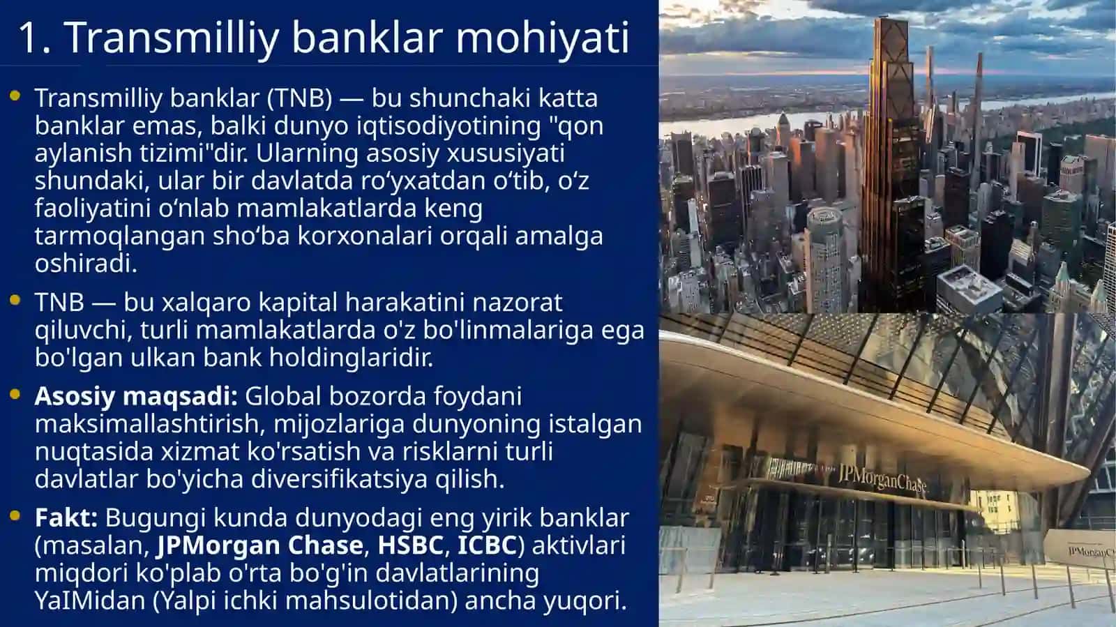 Transmilliy banklar faoliyatida risklarni boshqarishning o'ziga xos jihatlari. Ofshor bank faoliyatining paydo bo'lishi 3