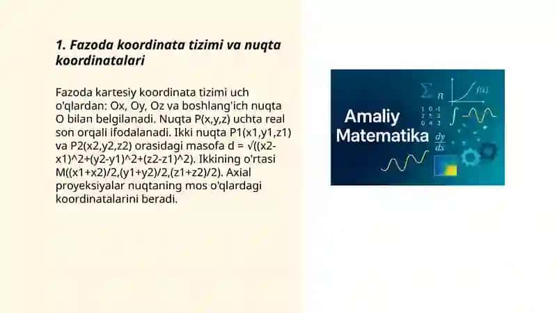 Fazoda analitik geometriya elementlari 3
