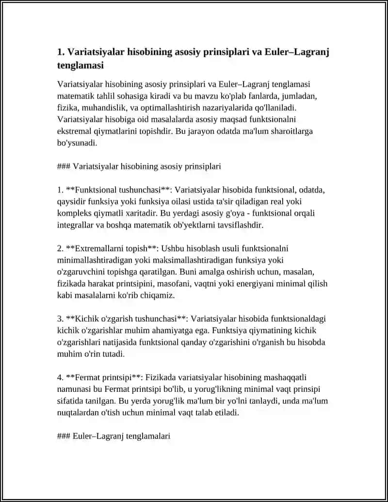 Variatsiyalar hisobining asosiy prinsiplari 3