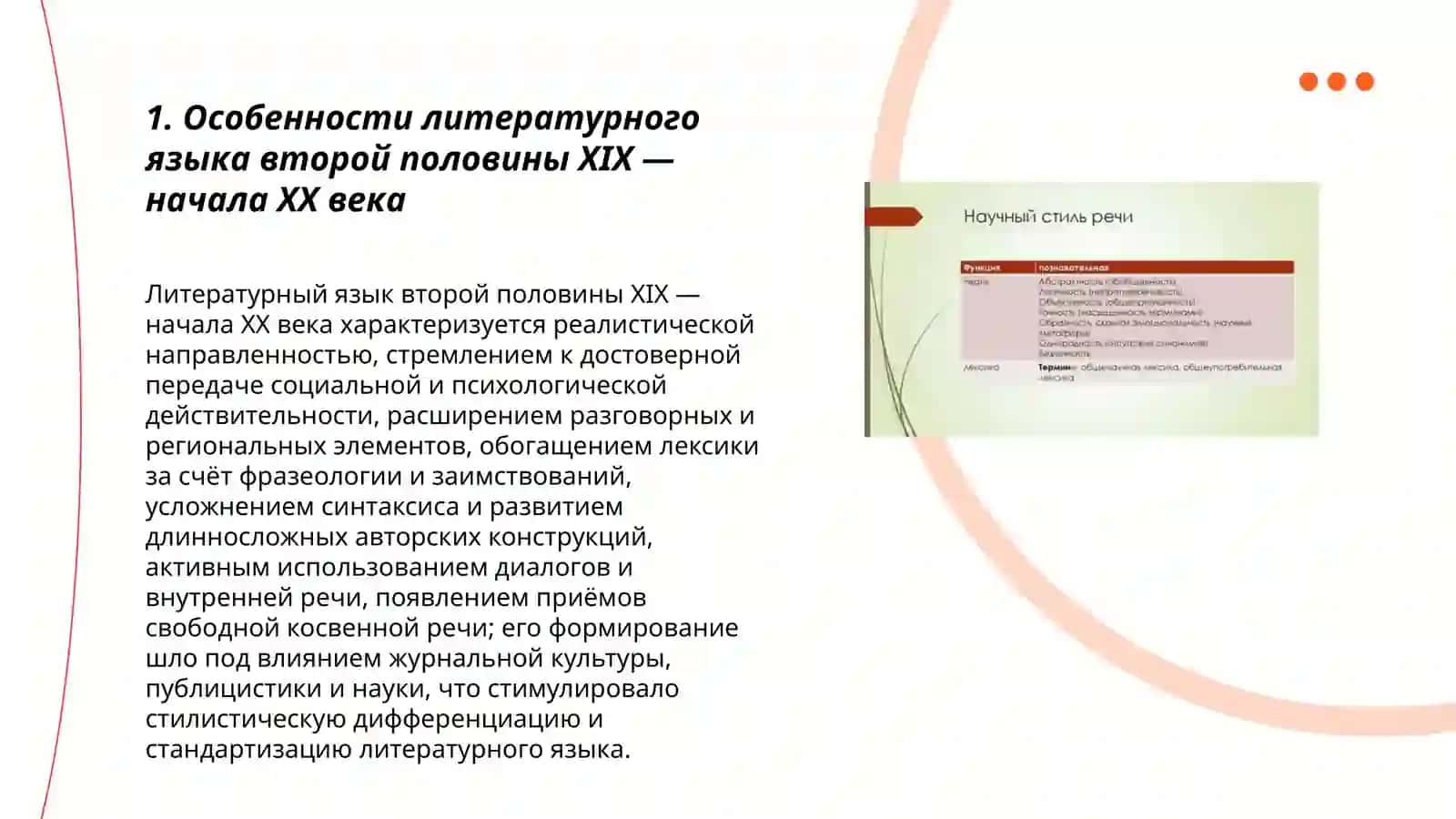 Литературный язык второй половины XIX – начала XX века 3