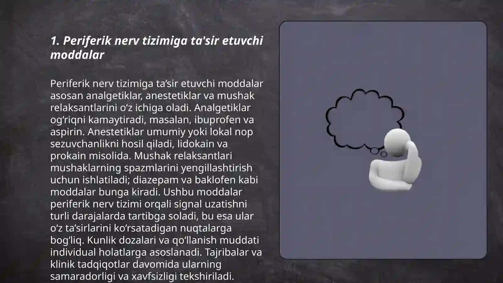 Periferik nerv sistemasiga tasir etuvchi moddalar. Mahalliy antiseptiklar 3