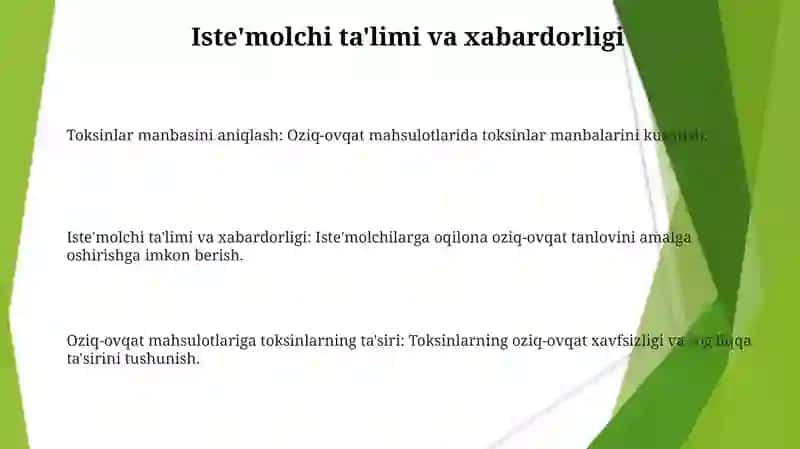 Toksinlarni kelib chiqishi oziq-ovqat mahsulotlariga tasirini aniqlash 3