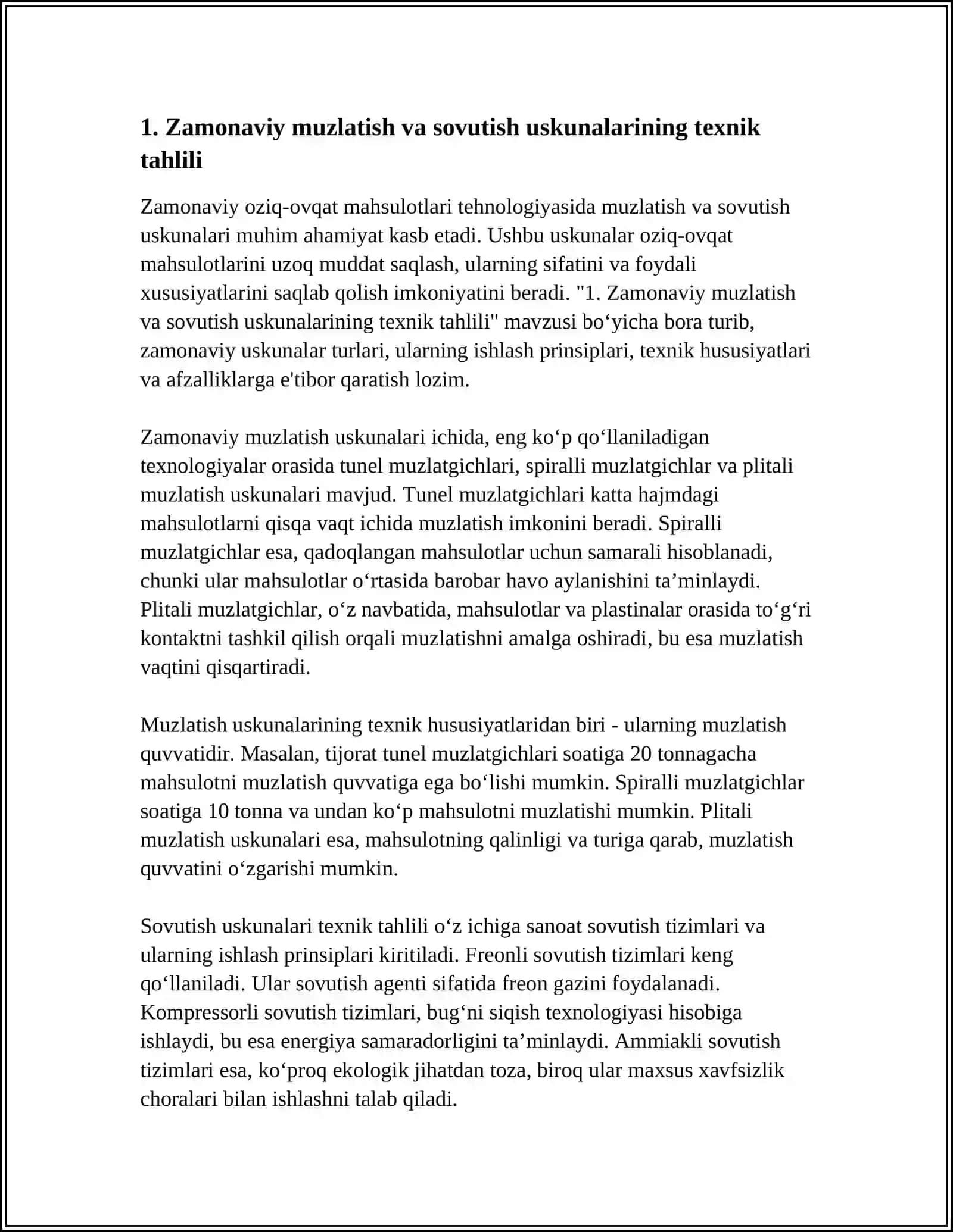 ZAMONAVIY OZIQ OVQAT USKUNALARI VA APPARATLAR TAHLILI 3