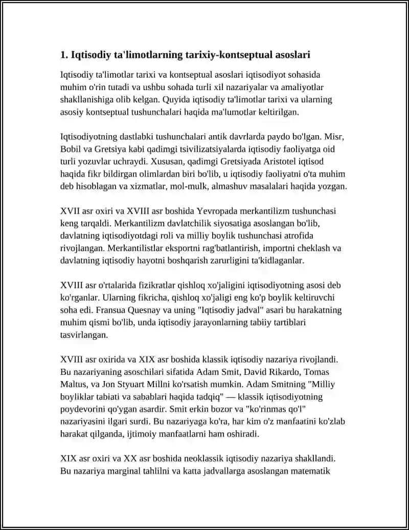 Iqtisodiy ta'limotlar tarixi va kontseptual asoslari 3