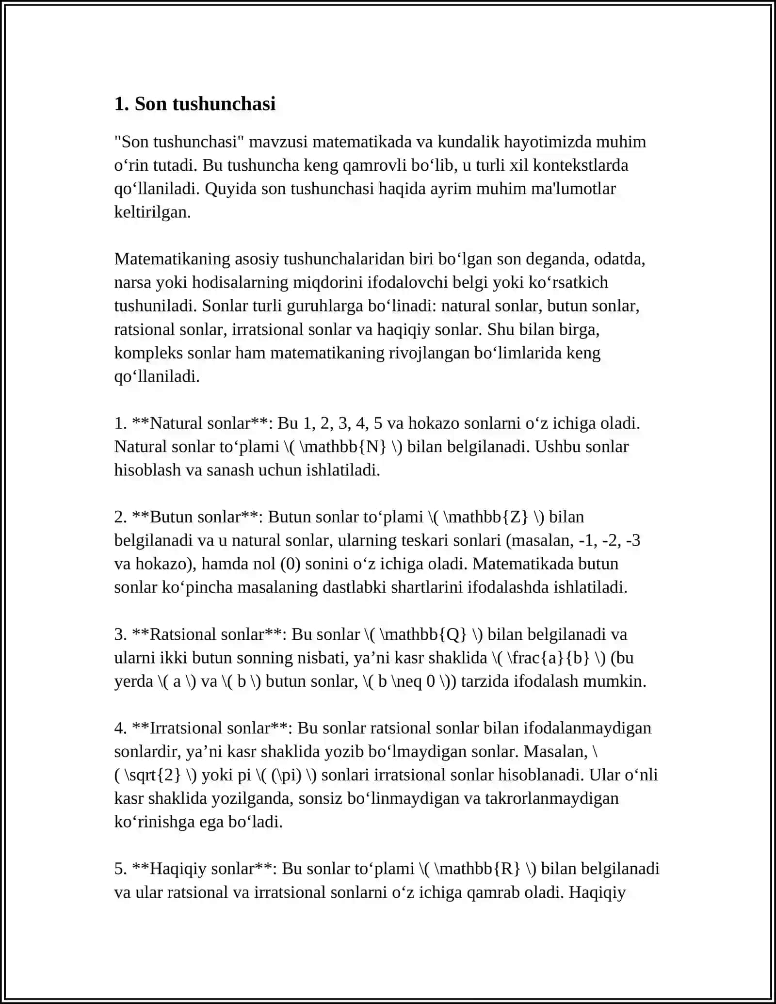 ARAB TILIDA SON KATEGORIYASI (TO'G'RI KO'PLIK) 3