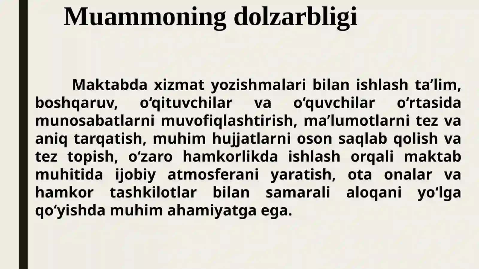 MAKTABDA XIZMAT YOZISHMALARI BILAN ISHLASH 3