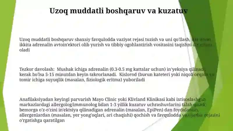 Anafilaktik shok va uni davolash 3