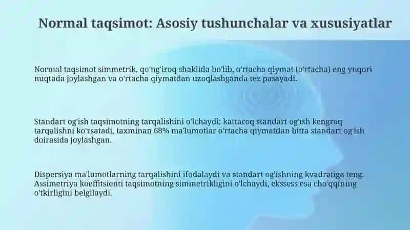 Normal taqsimot va uning xususiyatlari 3