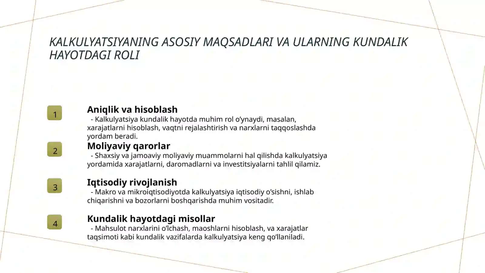 Kal'kulyatsiya uning maqsad vazifalari va turlari 3