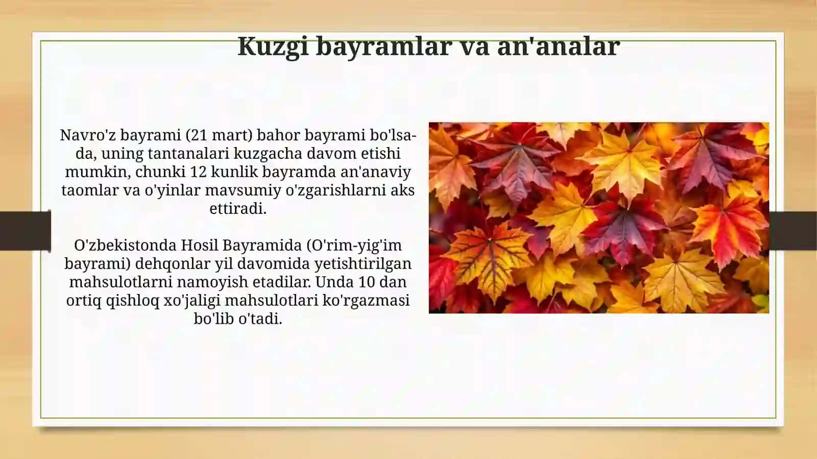 Kuzgi madaniyat va an'analar 3