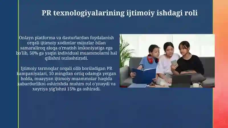 PR texnologiyalarining ijtimoiy ishdagi roli 3