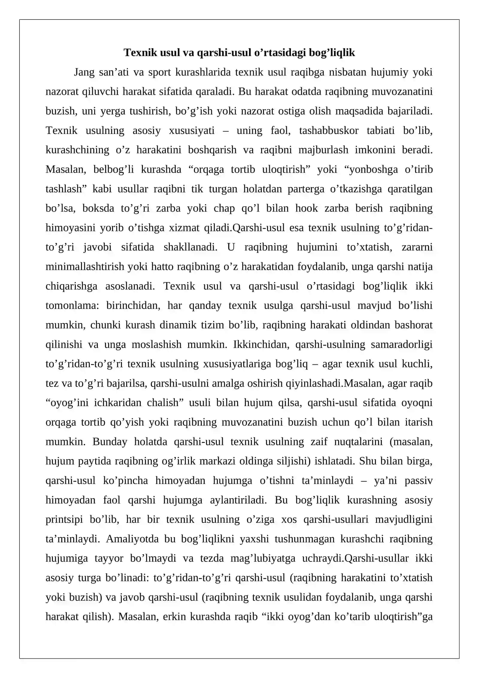 Kurashda texnik usullarga qarshi-usul qo’llash 3