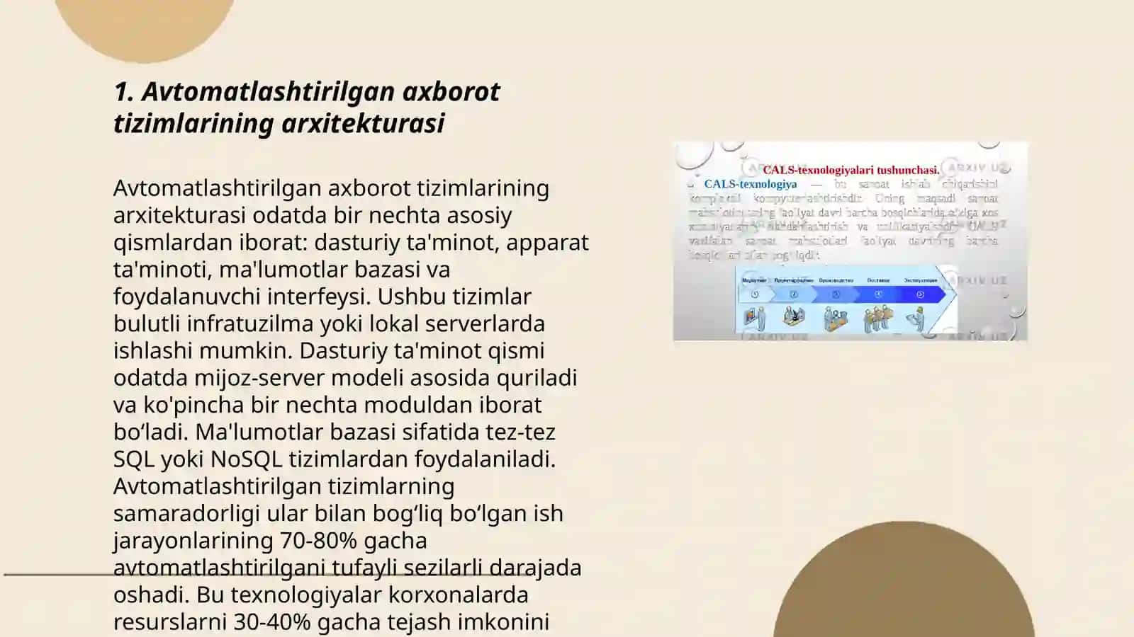 Avtomatlashtirilga axborot tizimlari va ma'lumotlar bazasi 3