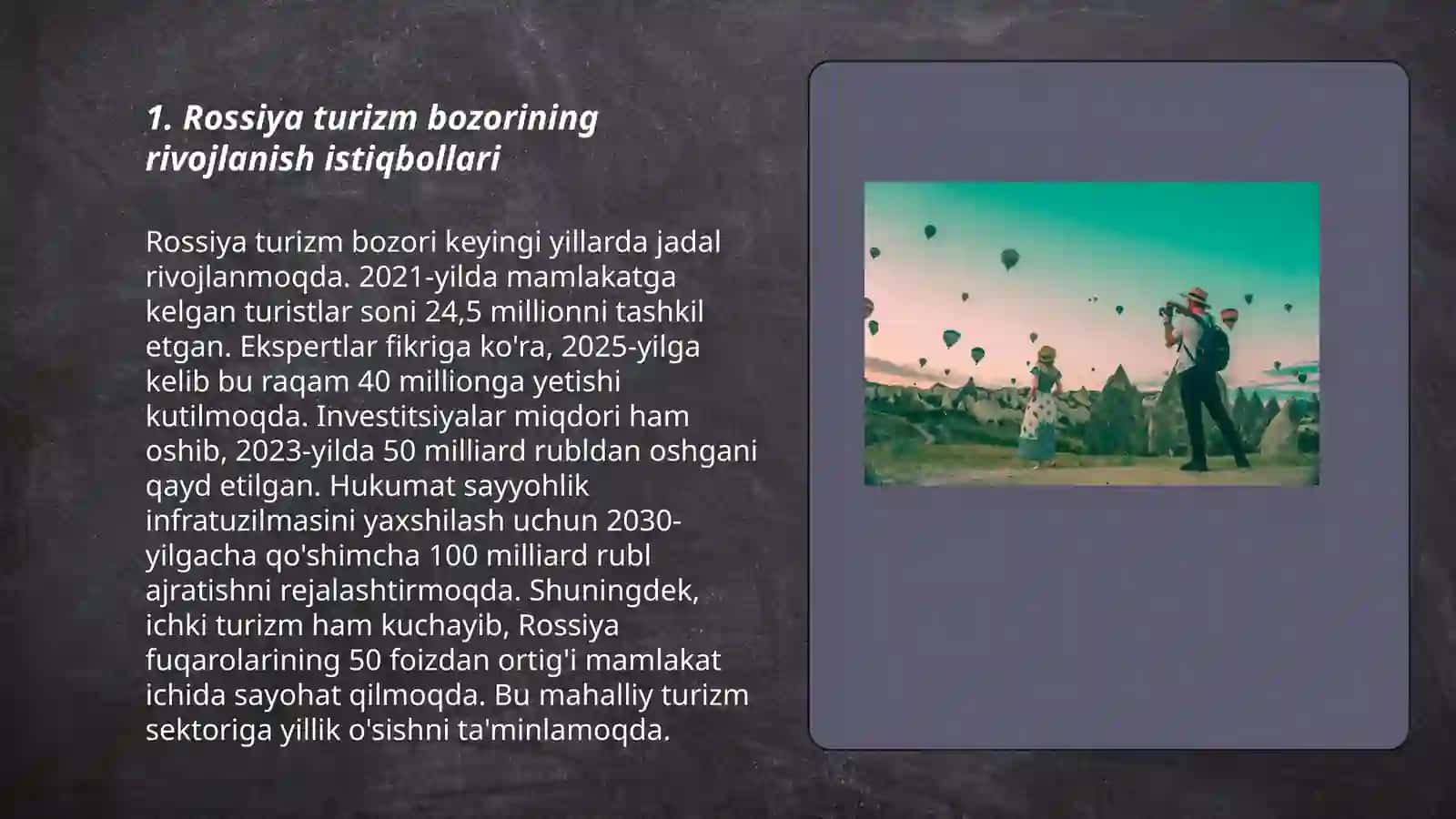 Rossiya turizm bozorining rivojlanish istiqbollari 3