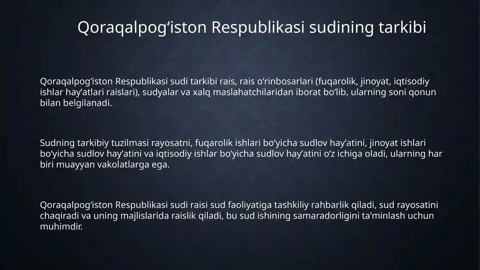 Qoraqalpog’iston ma’muriy sudi vakolatlari,vazifalari 3