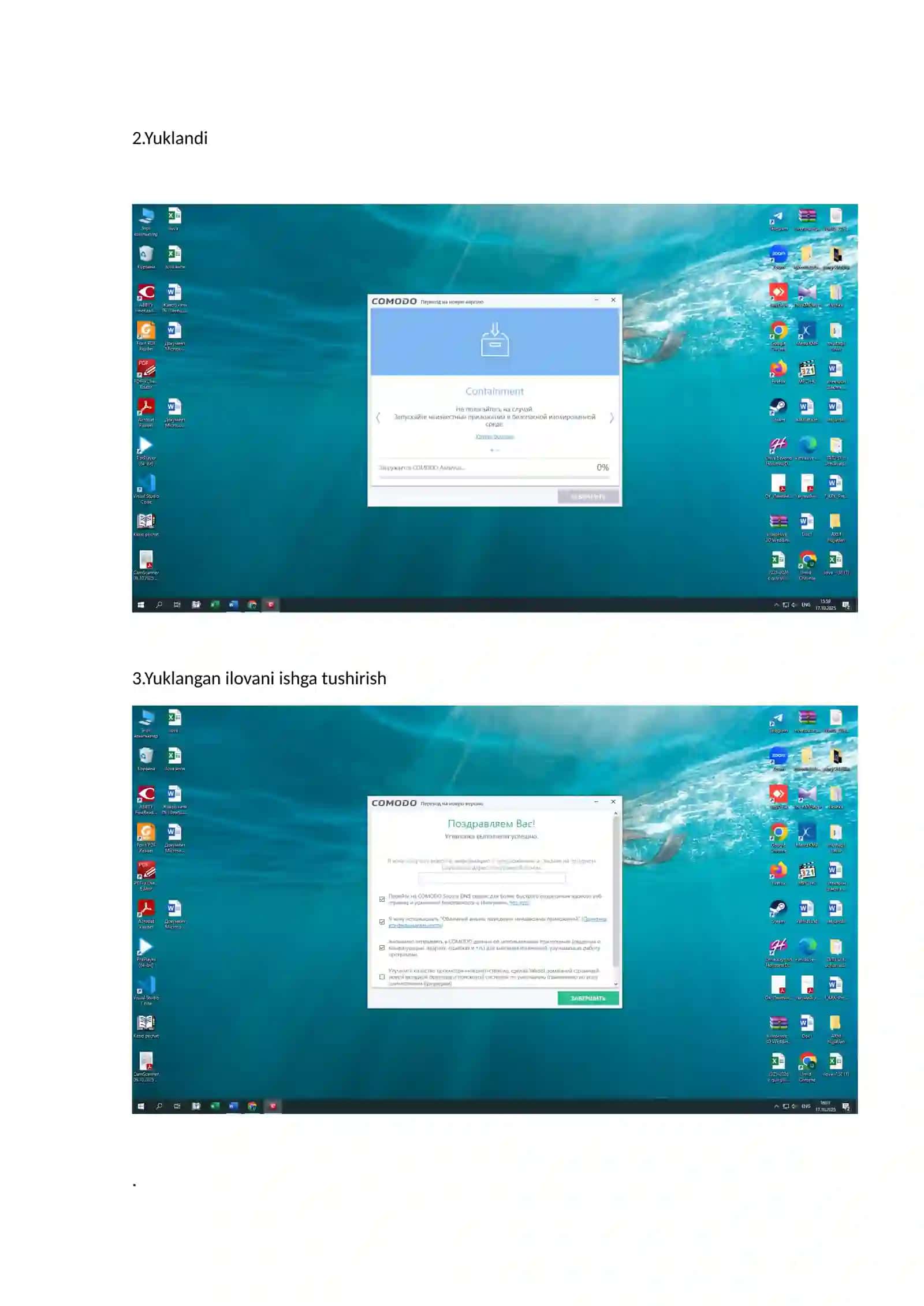 Comodo platformasida zararli dasturlarni skaner qilish 3