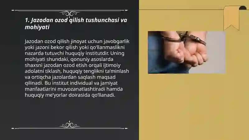 Jazodan ozod qilish tushunchasi va turlari 3
