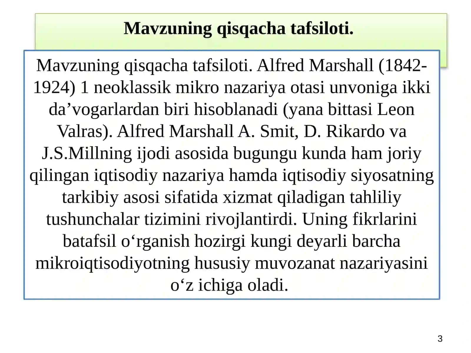 Neoklassik Maktab Iqtisodiy Qarashlar 3