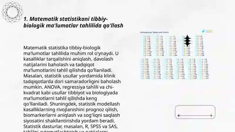 Tibbiy-biologik masalalarni yechishda matematik statistika elementlaridan foydalanish 3