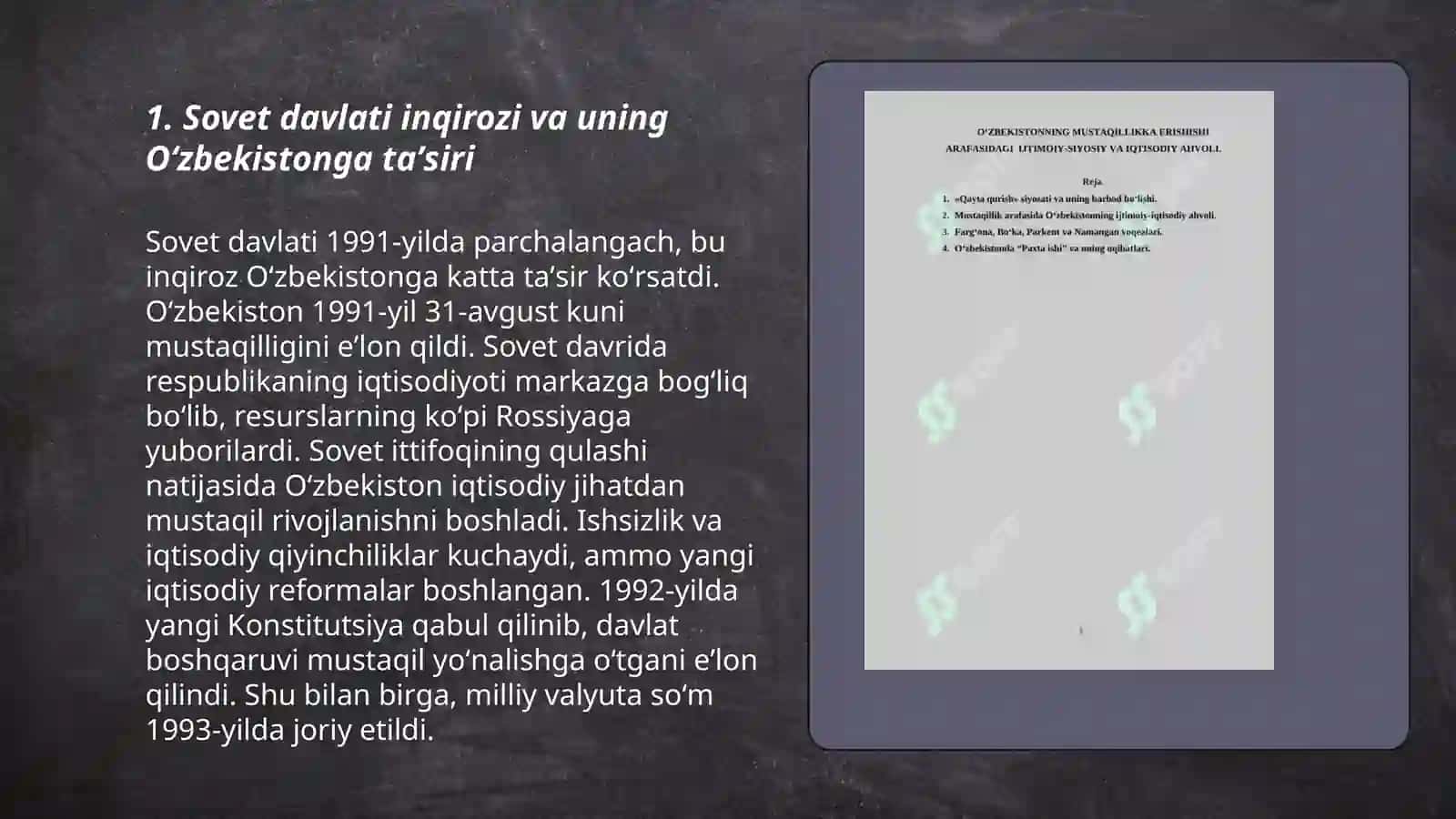Mustaqillikka erishish arafasida Oʻzbekistondagi ijtimoiy-siyosiy jarayonlar 3
