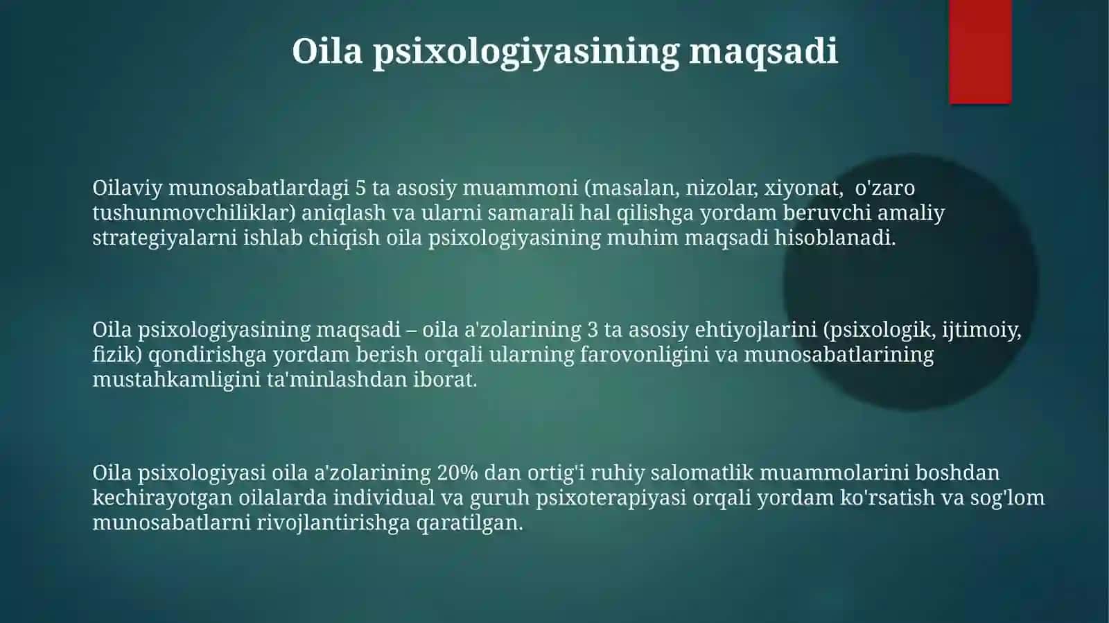 Оила психологияси фани предмети мақсади ва вазифалари 3