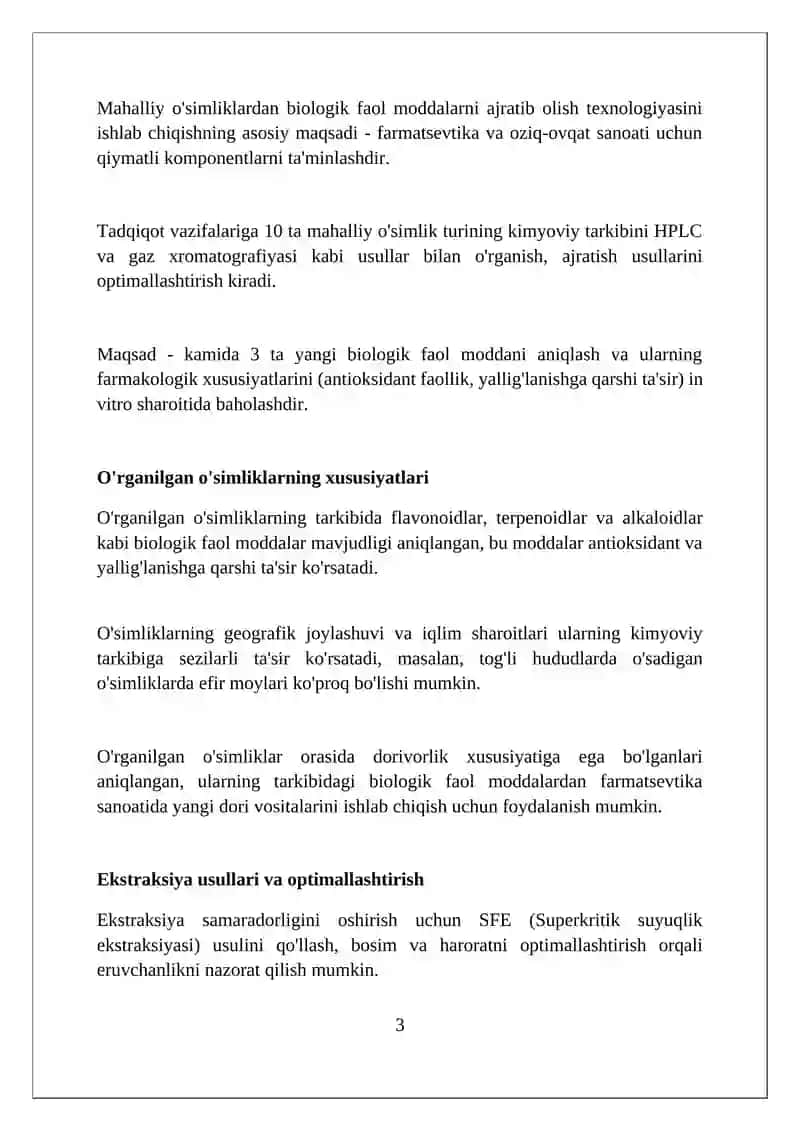 Mahalliy o'simliklardan biologik faol moddalar 3