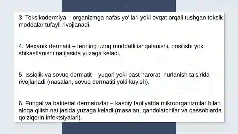 Professional dermatozlar. Parapsoriaz. Psoriaz va boshqa dermatozlarda davolash kvant (PUVA, lazerot 3