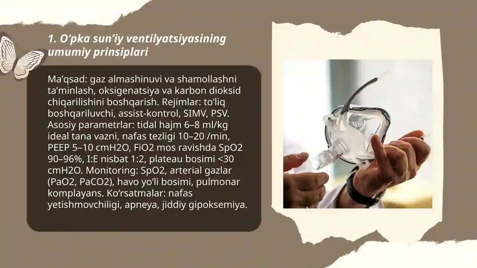 Oʻpka sunʼiy ventilyatsiyasi apparatlari. Sunʼiy nafas apparatlari 3