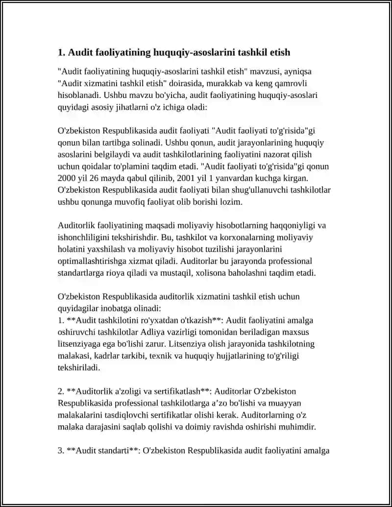Audit Xizmatini Tashkil Etish 3