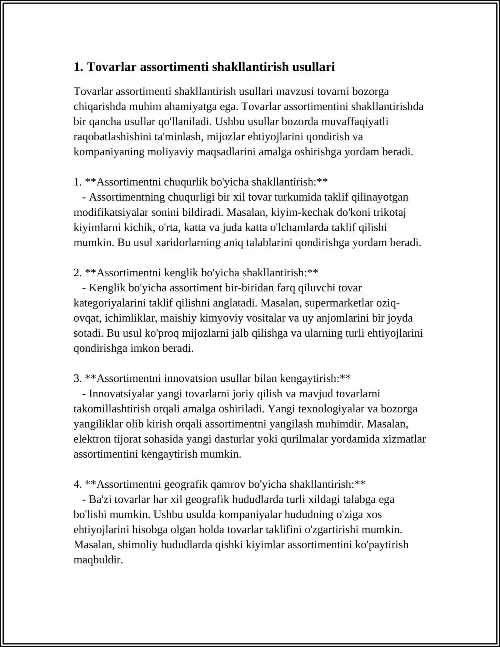 Assortimentni shakllantirish usullari 3