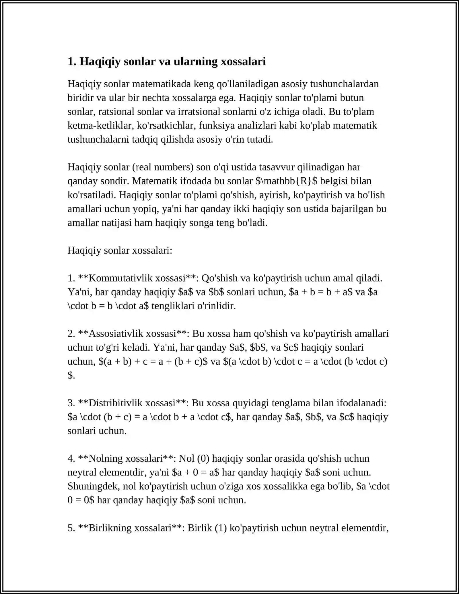 HAQIQIY SONNING MODULI VA UNING XOSSALARI 3