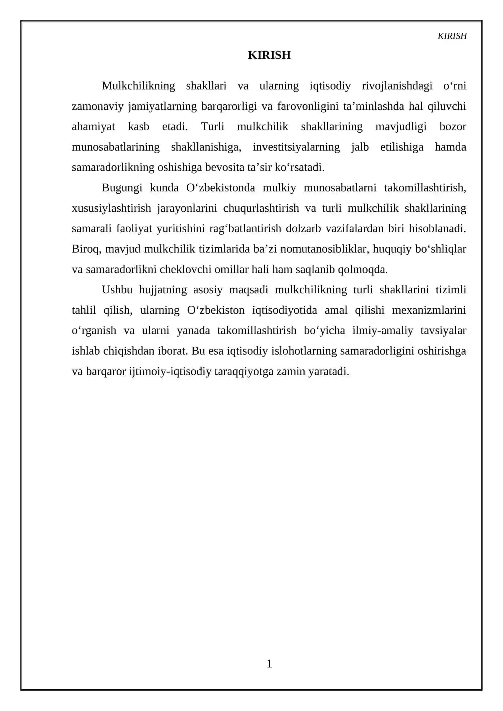 Mulkchilikning shakllari va ularning amal qilishi 3