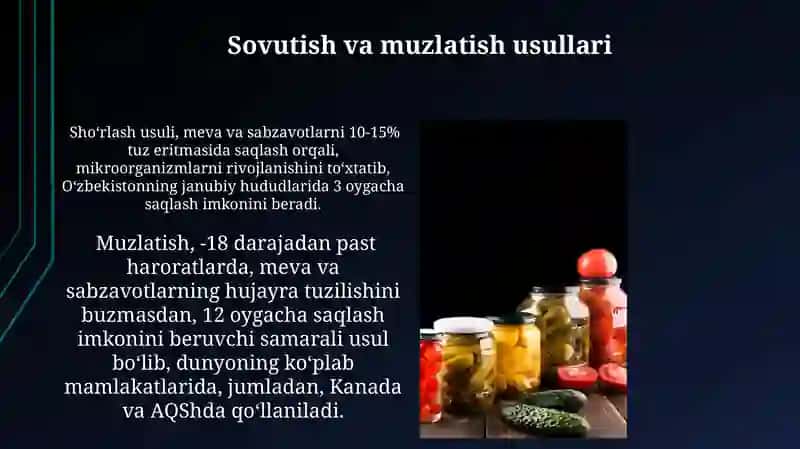 Meva va sabzavotlarni konservalash hom ashyolari 3