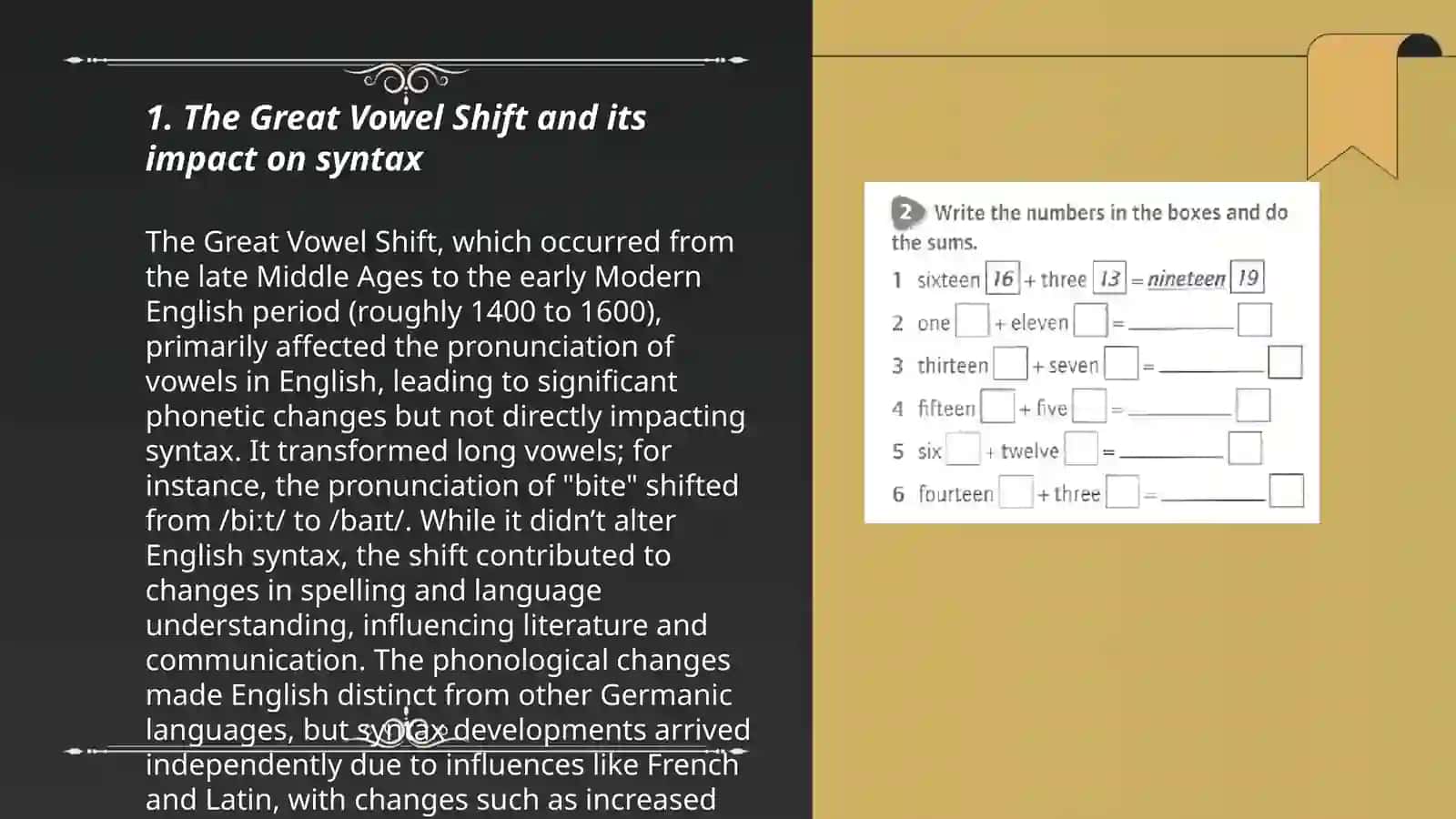 The Great Vowel Shift and its impact on syntax 3