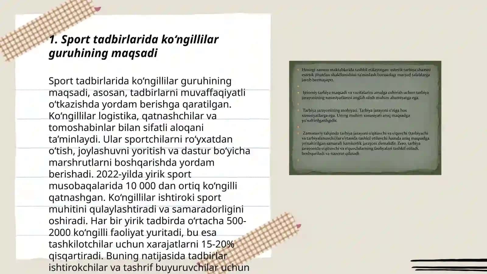 Sport tadbirlarida ko‘ngillilar guruhining faoliyati 3