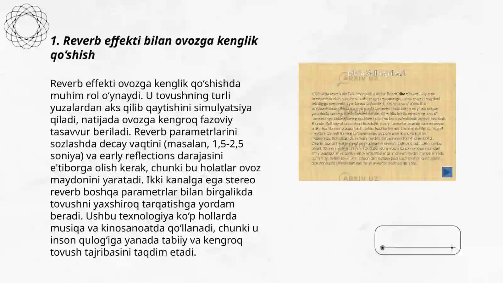 Reverb effekti bilan ovozga kenglik qo‘shish 3