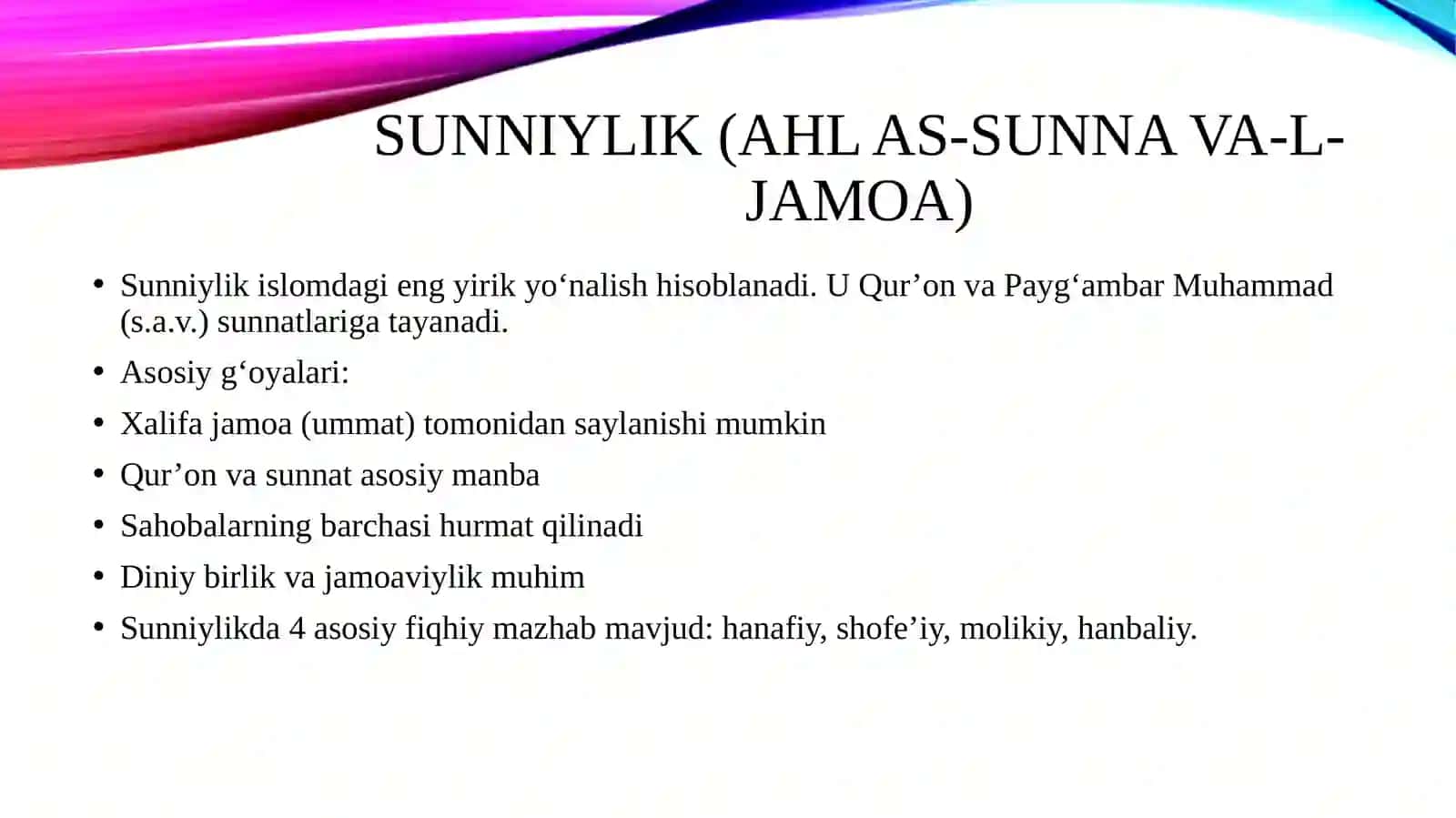 Sunniylik va shialik , xorijiylar islomiylar, qarmatlar mafkurasi 3
