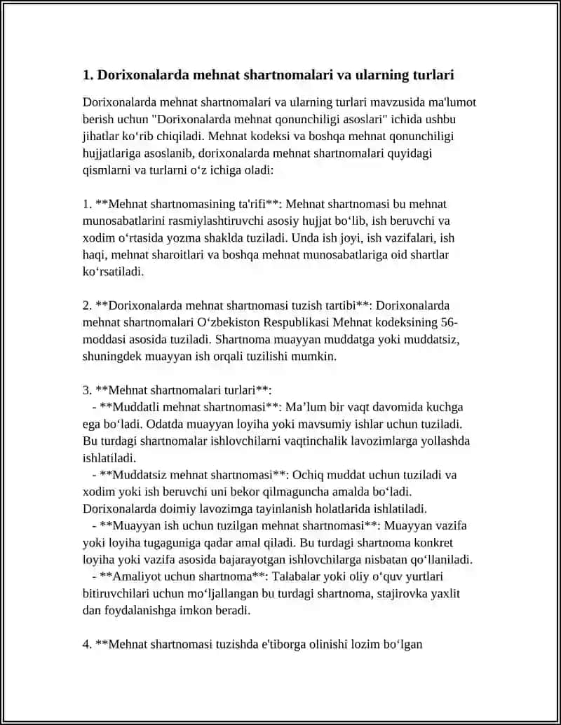 Dorixonalarda Mehnat Qonunchiligi Asoslari 3