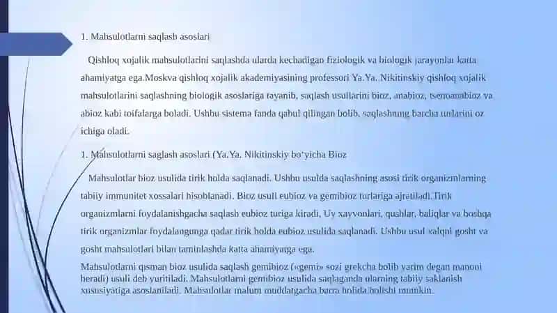 КARTOSHKA, SABZAVOT VA MEVALAR SAQLASHNING NAZARIYASOSLARI 3