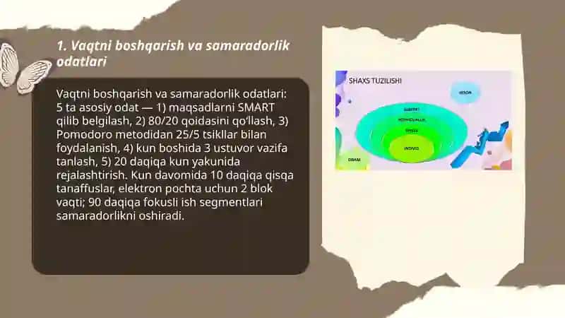 Shaxsning malaka va odatlari 3