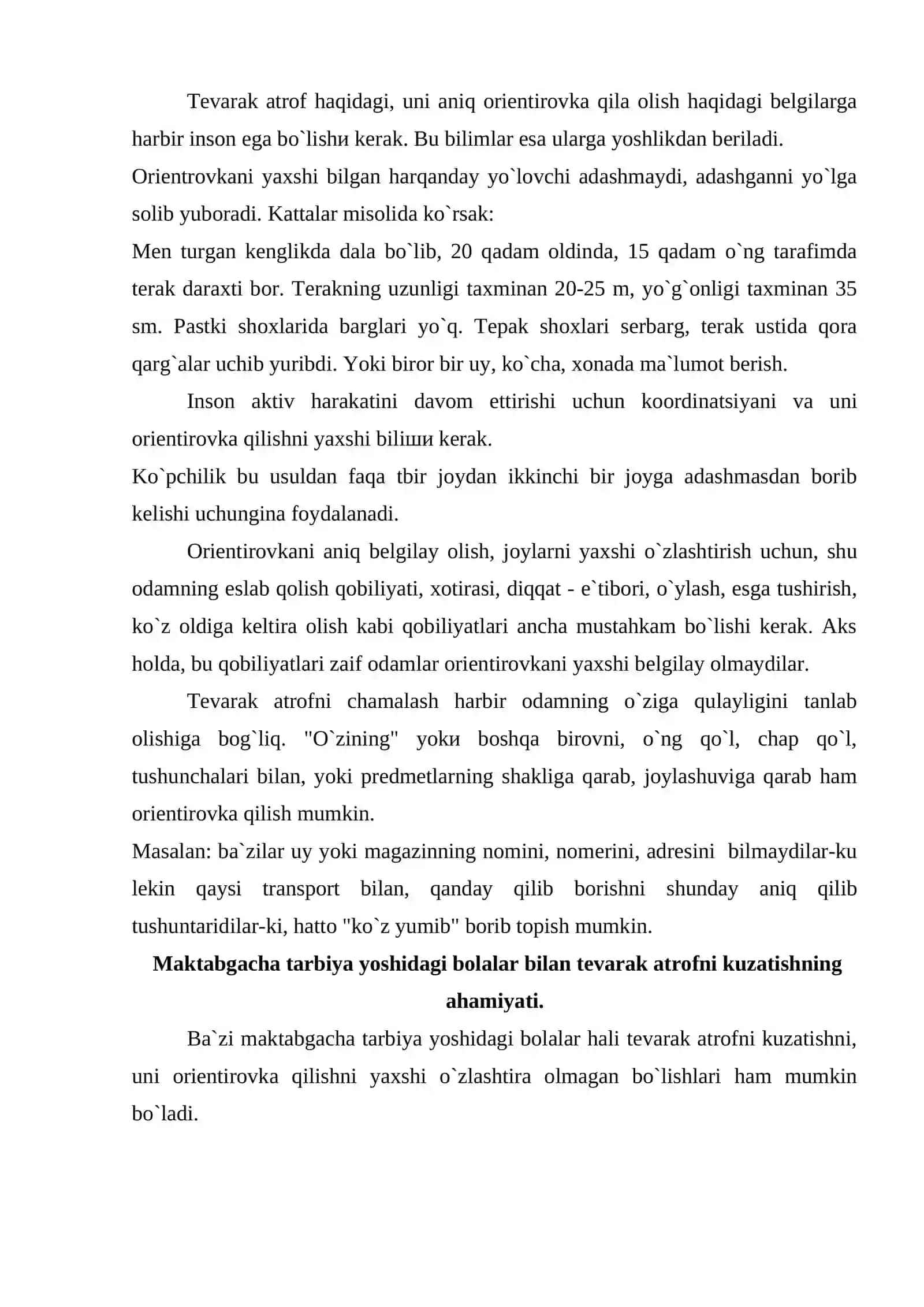 Bolalarda fazoviy tasavvurlarni shakllantirish 3