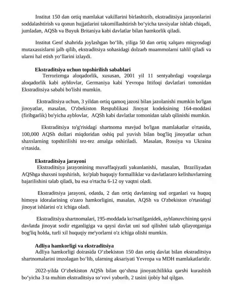 Xalqaro xuquqdta ekstradisiya instituti 3