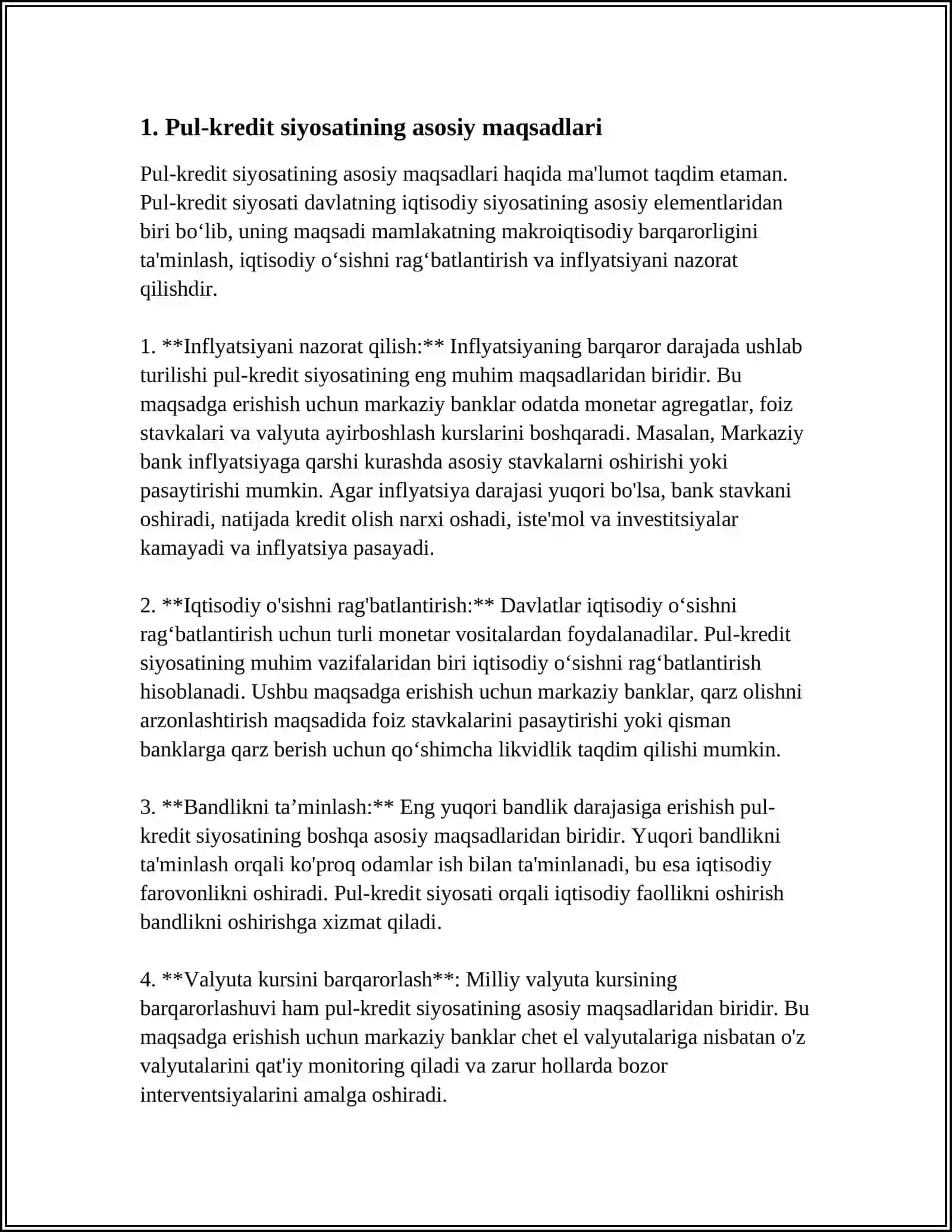 PUL KREDIT SIYOSATI VA INFLYATSIYASI 3