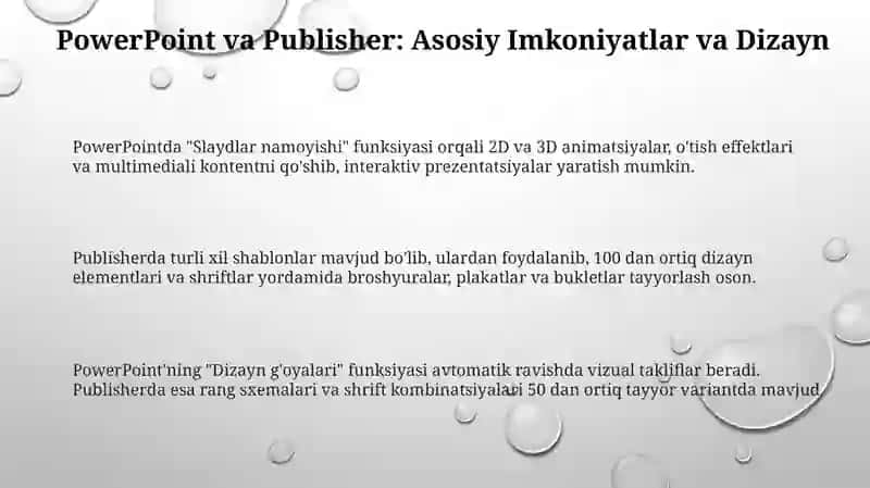 PowerPoint va Publisher bilan ishlash asoslari 3
