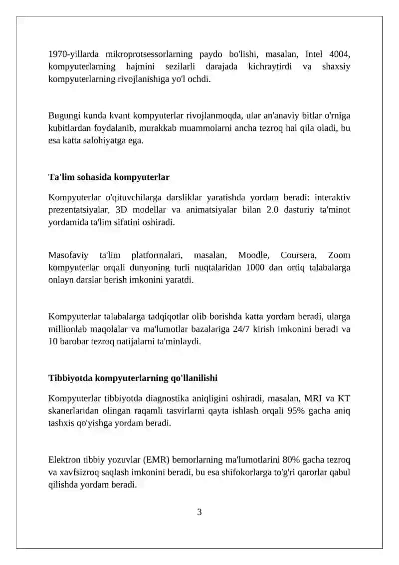 Kompyuterlarning inson hayotidagi o‘rni 3