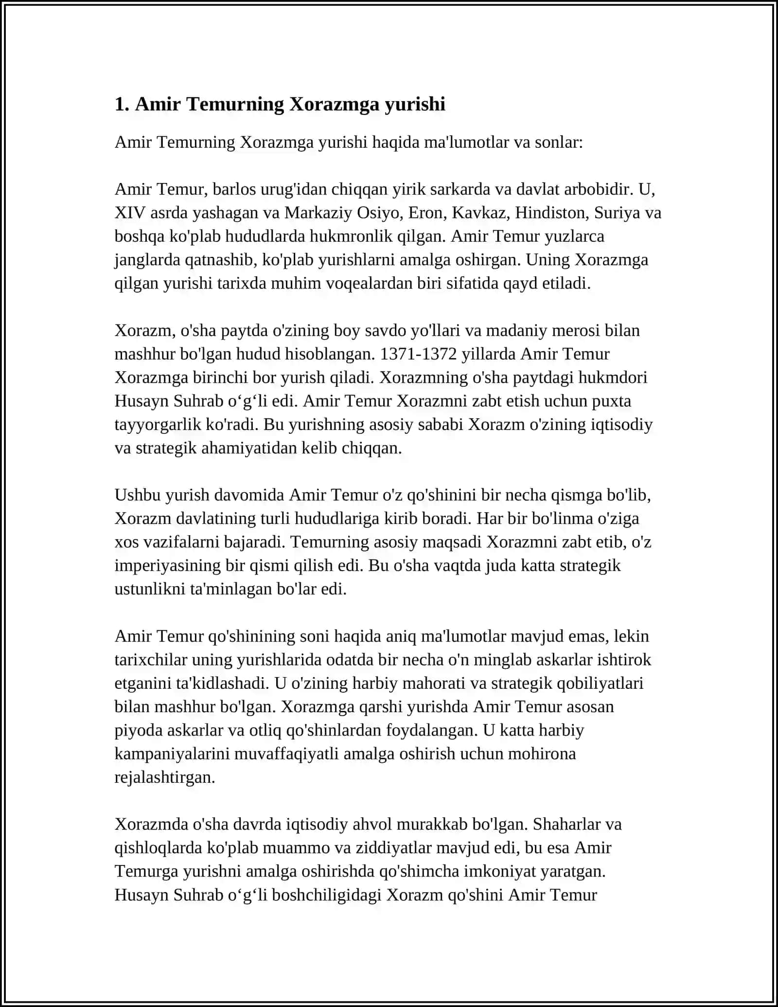 AMIR TEMURNING 8 MARTA XORAZMGA YURISHI HAQIDA 3
