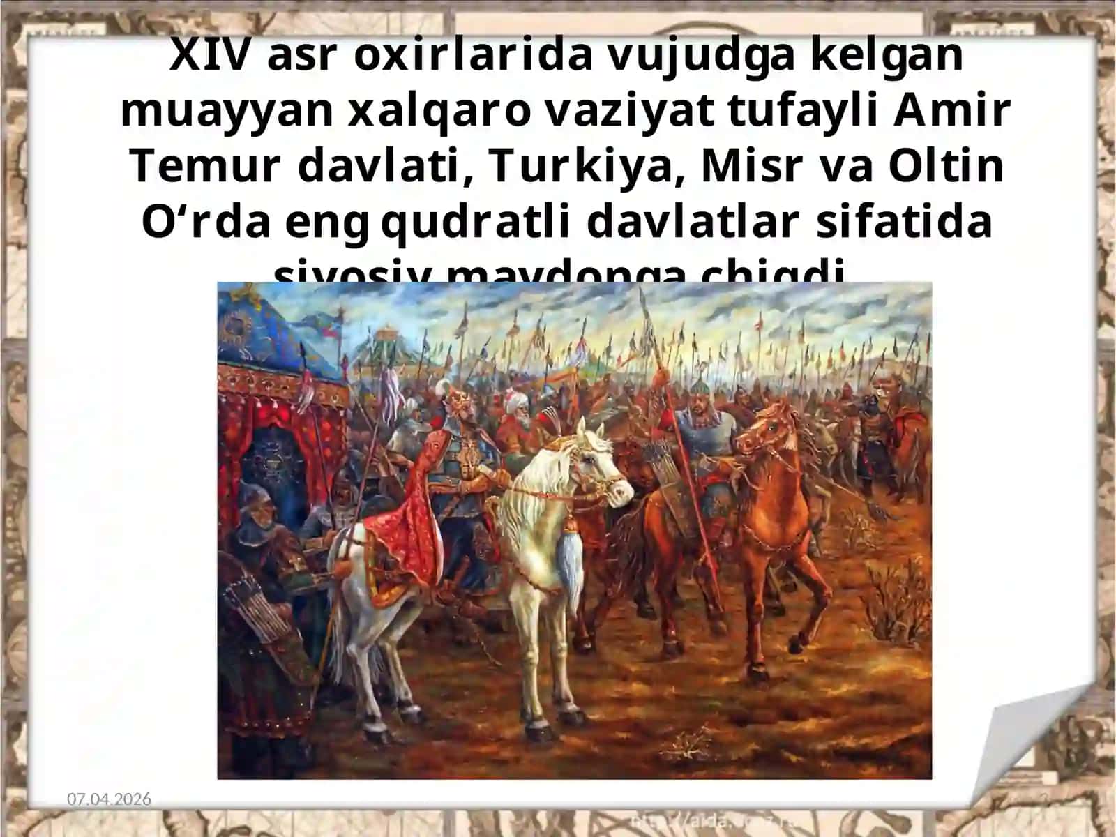 Amir Temurning tashqisiyosati 3